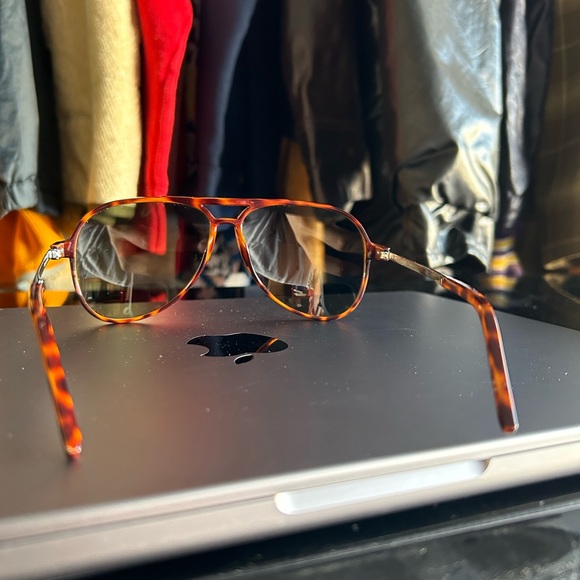 SAINT LAURENT AVIATOR TORTOISE SUNGLASSES - Picture 2 of 9